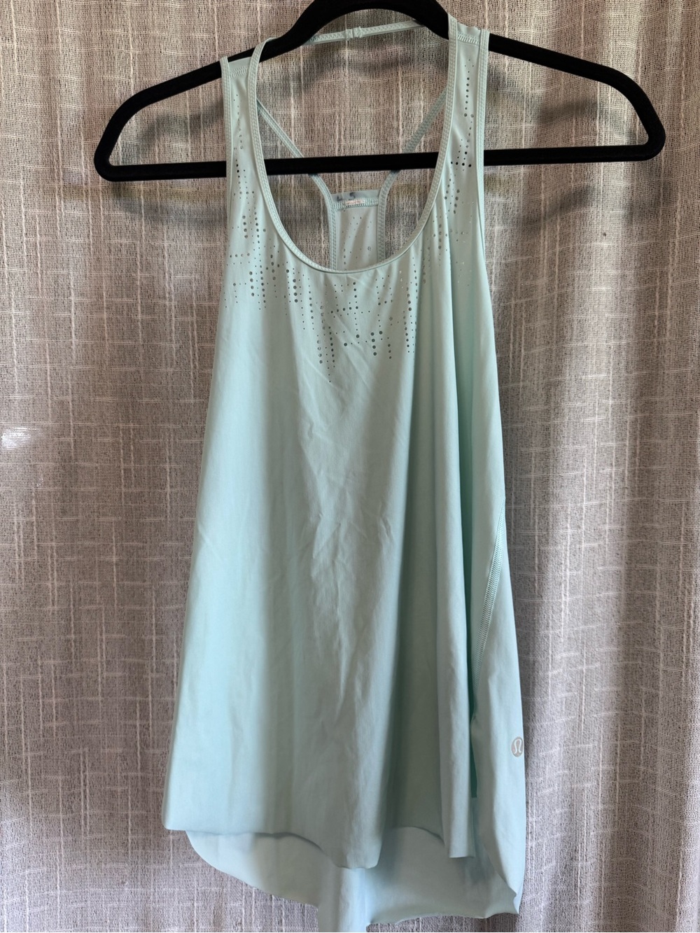 lululemon athletica Mint Green Racerback Tank with Perforated Detail
